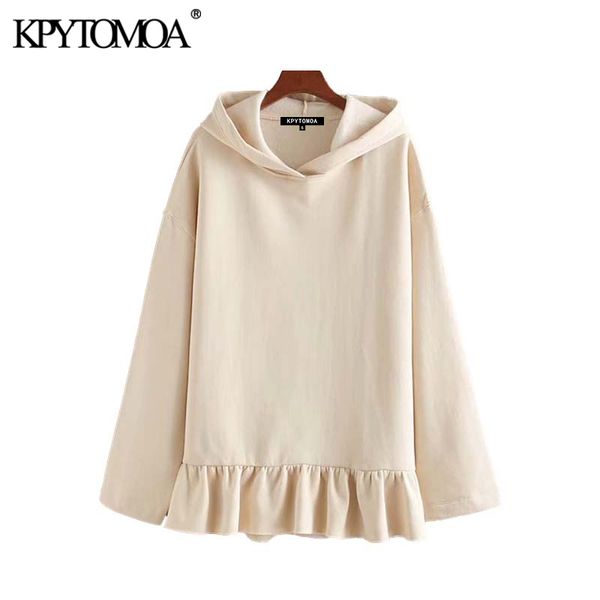 

урожай сладких оборок сыпучих пиджаки толстовка женщина 2020 мода с длинным рукавом твердых женщинами пуловеров шикарного tops, Black