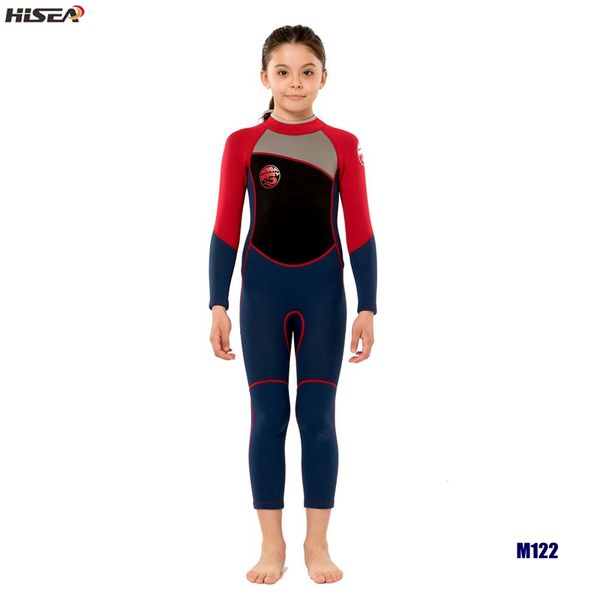 

hisea kids 2.5mm warm scr neoprene wetsuits children's swimming elastic diving suit boys girls surfing rash guards beach game