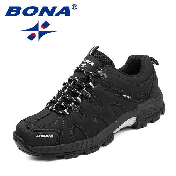

bona new men hiking shoes lace up comfortable sport shoes anti-skid windproof light man outdoor jogging trekking sneakers