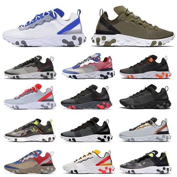 

sale react element 87 55 women running shoes white royal blue olive triple black grey royal red designer trainers sport sneakers 36-45