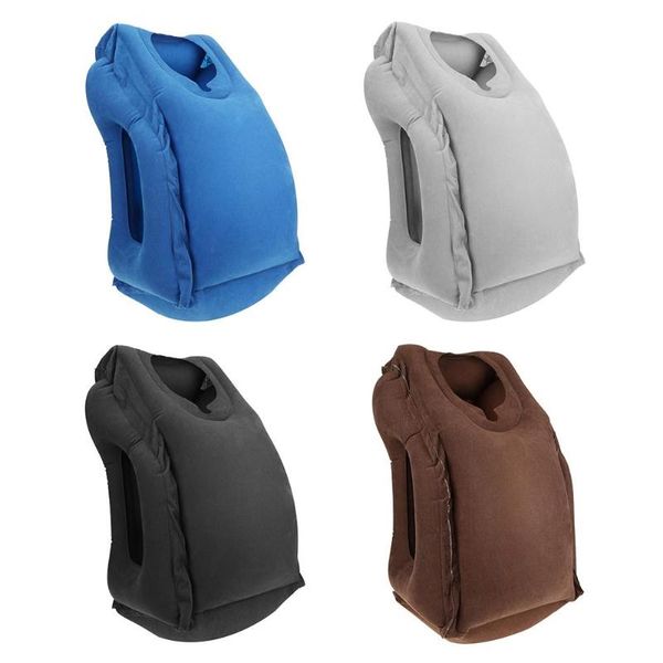

portable folding inflatable pillows body back support travel trip cushion