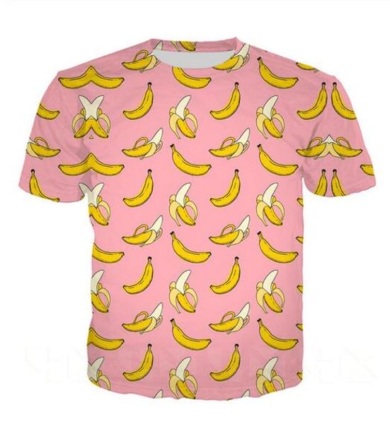 

new fashion mens / womans banana shirt summer style funny 3d print casual t-shirt plus size t0107, White;black