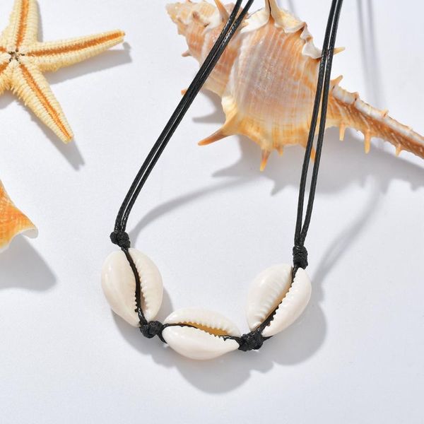 

2020 new multi-layer rope chain conch seashell pendant necklace summer beach 3 pcs shell choker necklace bohemia women jewelry, Silver