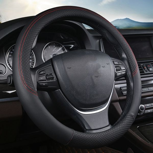 

imitation leather universal car steering-wheel cover 38cm car-styling auto steering wheel covers anti-slip