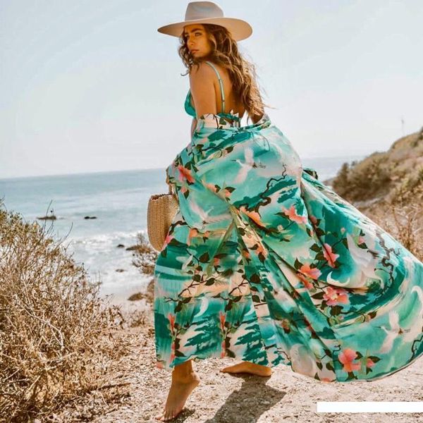 

women beach cover-ups beach dress v-neck chiffon robe de plage 2020 saida de praia beachwear swimwear swimsuit cover up, Blue;gray