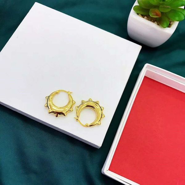 

selling simple style electroplating thick gold street shooting fashion designer earrings luxury designer jewelry women earrings, Golden