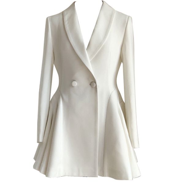

brand fashion blazers women's high-end luxury autumn slim elegant temperament ocean long-sleeved suit blazer coat, White;black