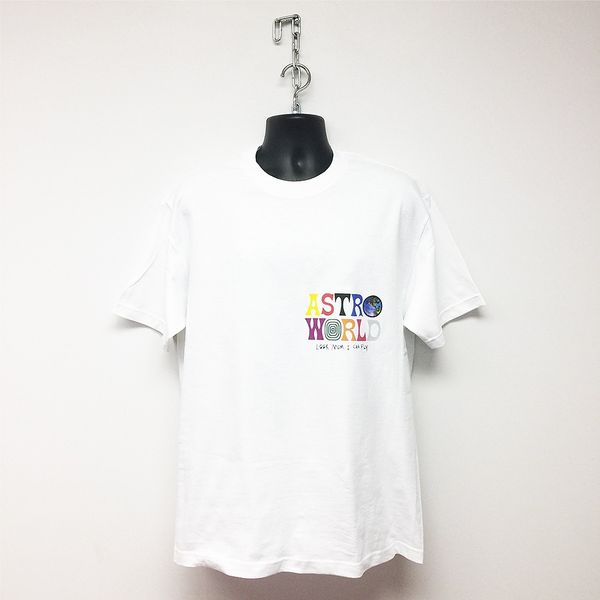 

Travis Scott Astroworld Mens Summer Designer Tshirts Letter Print Earth Logo Homme Clothing Crew Neck Short Sleeve Tees