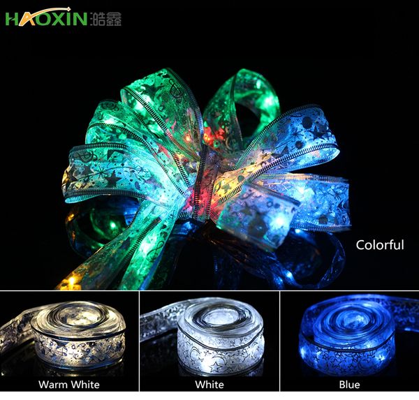 

haoxin silk ribbon led string light 4m 40 leds for gift package ribbon christmas wedding party decoration holiday lighting string