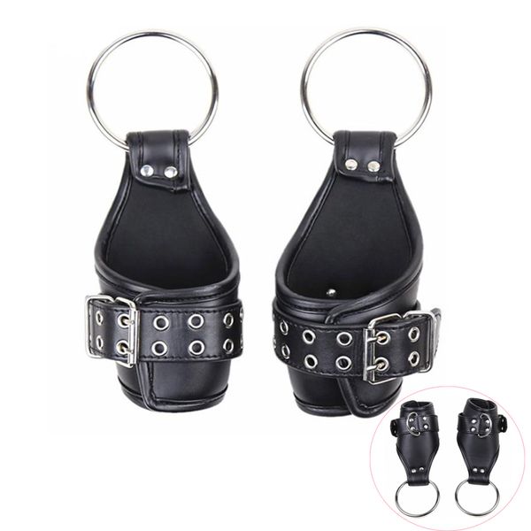 Multi-manguito couro PU Bondage suspensão de pulso algemas algemas de mão acolchoadas fortes acessórios fichários de braço pendurado BDSM Cosplay