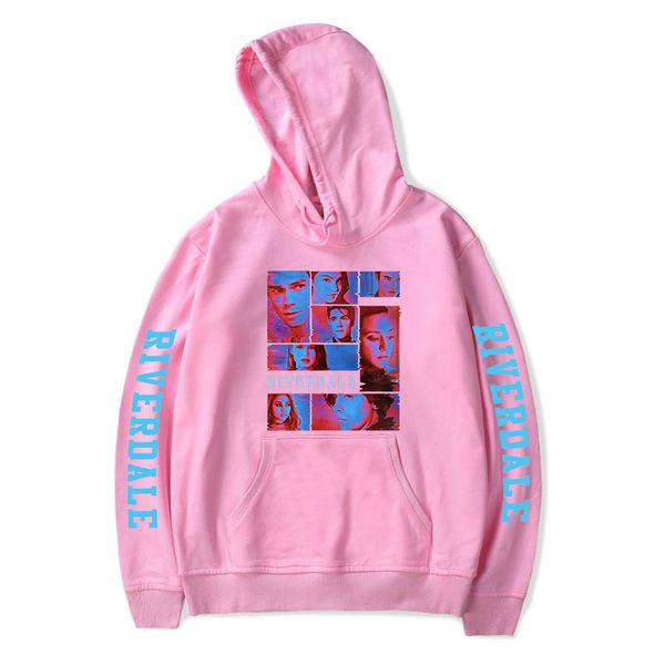 

повседневные мужчины женщина печати толстовка плюс размер длинных рукавов riverdale печати свитеры пара толстовка осень изнашивание, Black