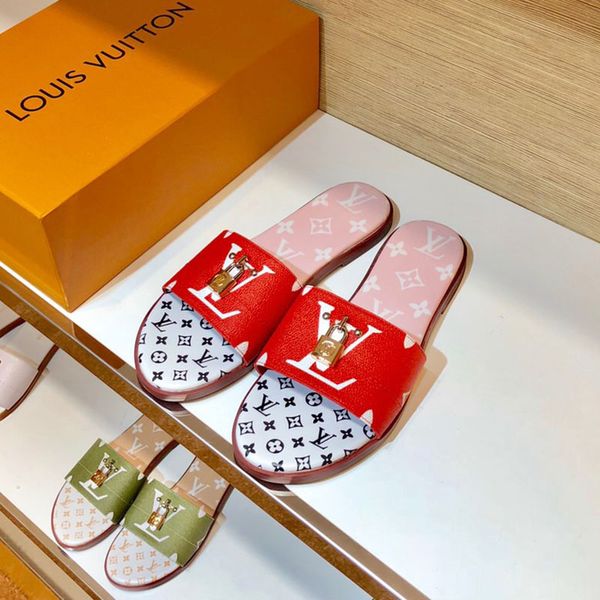 

Women fashion designer Leather bottom sandals summer comfortable fine Casual shoes flats flip flops for women high quality size35-41