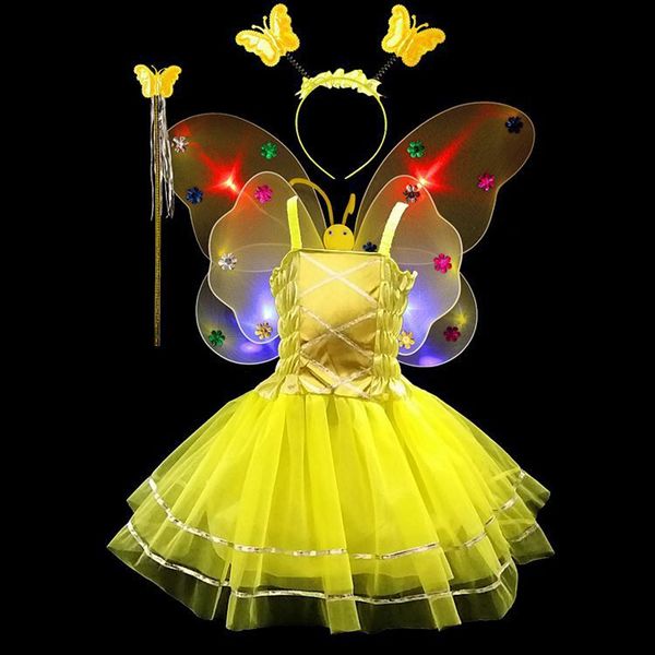 Fairy Costume Set Led Light Up Butterfly Girls Dress Up Princess Dress Butterfly Wings Wand And Headband For Children Ages 3 10 Teen Halloween Costume Unique Halloween Costume From Topsellerate 14 21 Dhgate Com