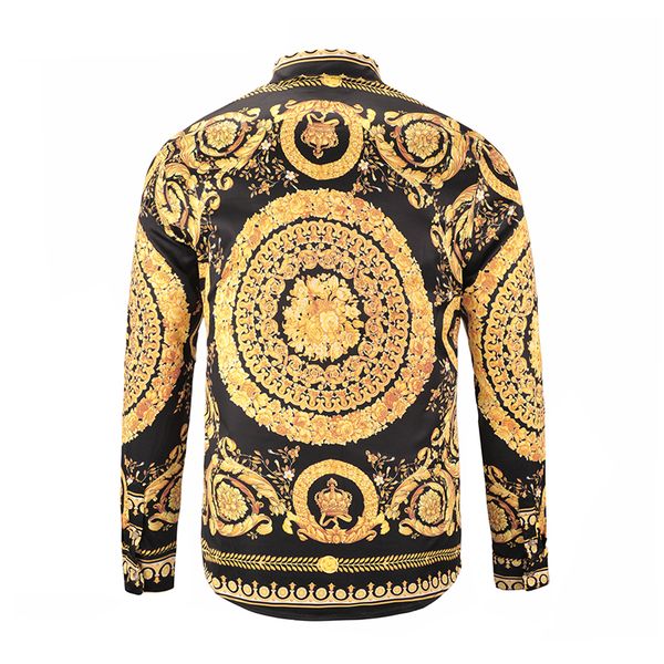 

name slim men dress 3d shirt printed shirt chemise fit male long sleeve shirts flower size plus homme 9187 qnvaj, Black