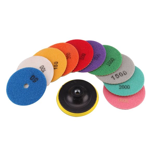 

11pcs diamond polishing pads 4 inch grinder disc for granite marble concrete stone