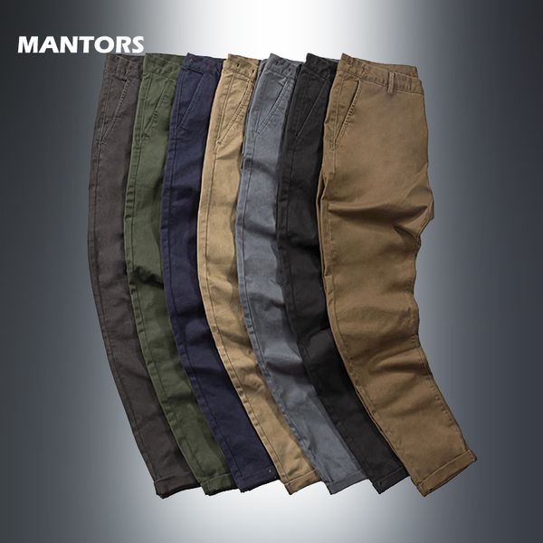 

новый stretch slim fit карандаш брюки для мужчин случайных брюки хлопка сплошного цвета долгой весна осень мужских брюки мужских уличных, Black