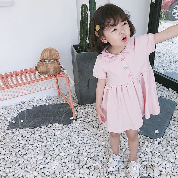 

girls dress 2020 summer new fashion children's college style dress baby girl's cotton princess for 2-6y, Red;yellow