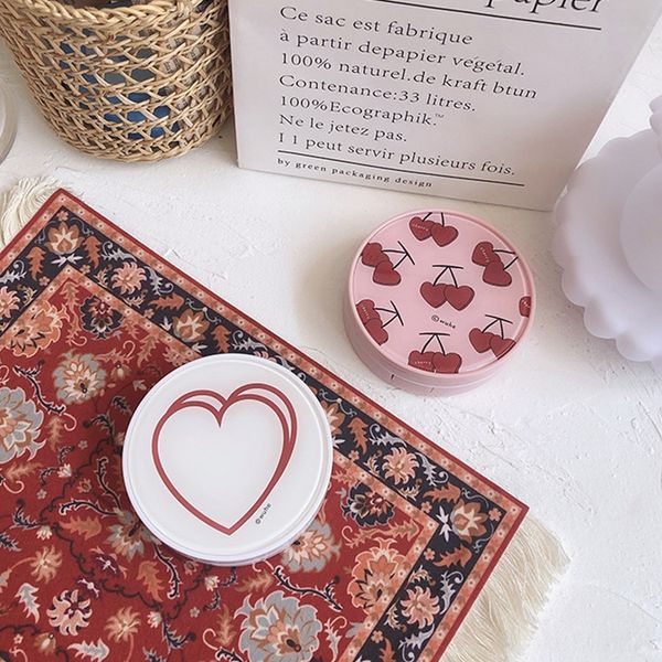 

pupil ins korean style simple line love cherry pink invisible companion nursing glasses glasses nursing box duplex box, Blue