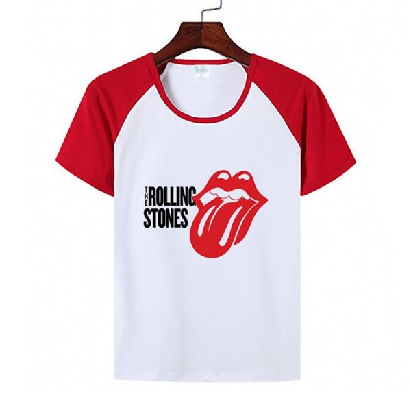 

Rolling Stones Printed Womens Tshirts Short Sleeve O Neck Designer Child Tops Fashion Red Mouth Loose Modal Tees