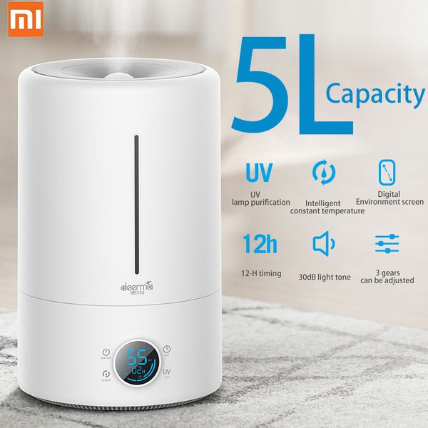 

xiaomi deerma f628s 5l air humidifier uv sterilization essential oil aroma diffuser 12h timing touch version for baby bedroom