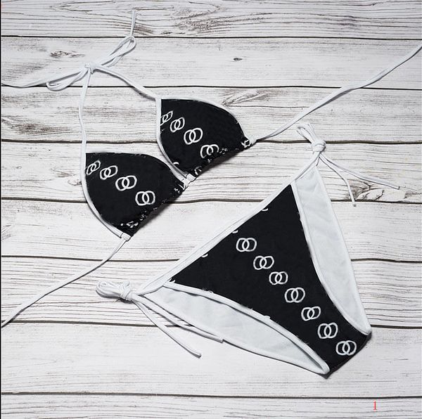 

дизайнер сексуальная леди бикини купальник бренд письмо печатный бренд купальники бикини для женщин горячая l0g0 двухсекционный бикини купал, White;black