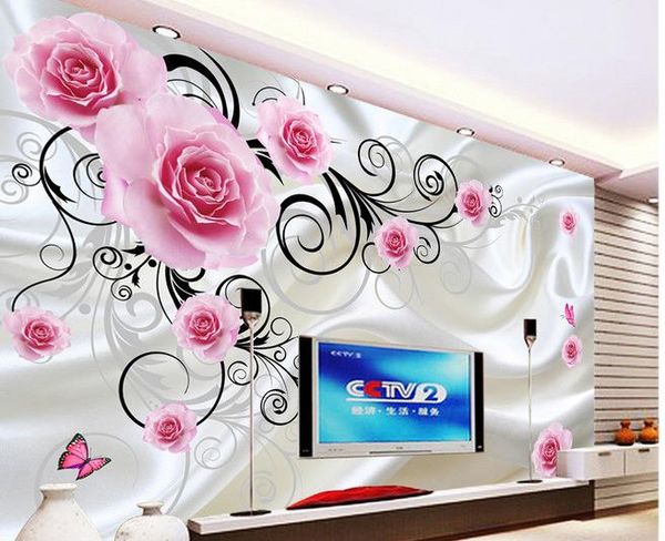 

modern living room wallpapers 3d mural rose background wall