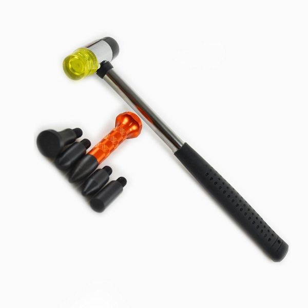 

tap down tool paintless pdr dent repair hail removal tools kit rubber hammer auto repair set handl tools with 4pc head