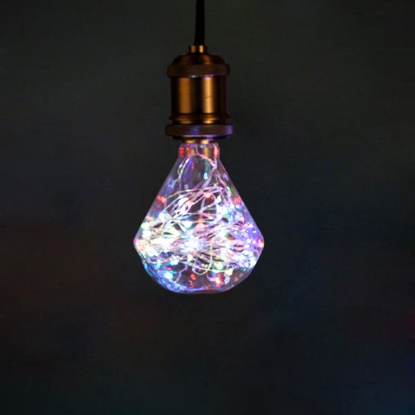 

алмазные rgb 3w творческий edison лампочка vintage украшения светодиодные лампы накаливания медного провода струнный e27 220v заменить лампо