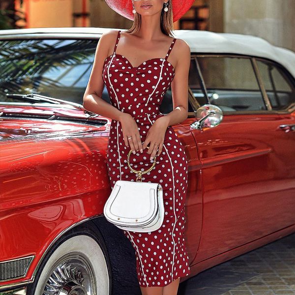 

summer party dress polka dot women dress bandage dresses woman party night women clothes 2019, Black;gray