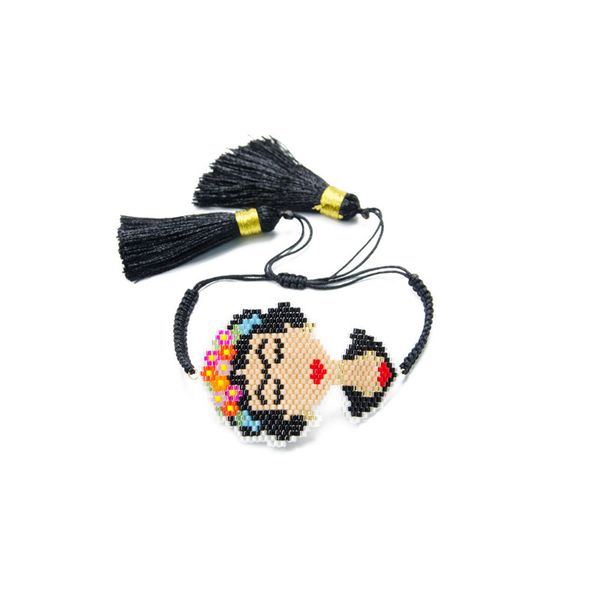 

мексиканская художница браслеты salute ручной seedq бусины браслеты cartoon высокомерие женщины кисточкой браслеты девочке ювелирные изделия, Golden;silver