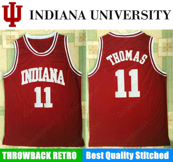 

indiana university ncaa stitched 11 isaiah thomas stitched embroidery swingman jerseys jersey shirts sport basketball retro us, Black;red