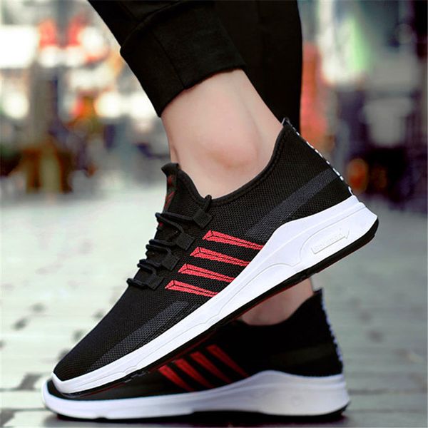 

spring, summer and autumn front with mesh breathable casual lightweight youth non-slip men's shoes, Black
