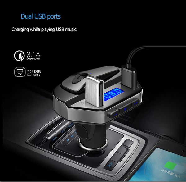

selling retro design mp3 in-car bluetooth fm transmittery usb charger bluetooth handslcd display car accessories