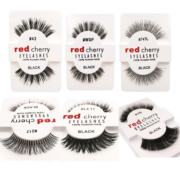 

red cherry false eyelashes fake 3d faux mink eye lashes handmade eyelash extensions makeup beauty tools 12 pairs pack