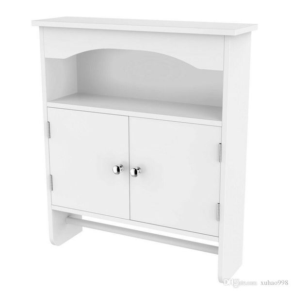 

choice products double doors bathroom wall storage cabinet (white