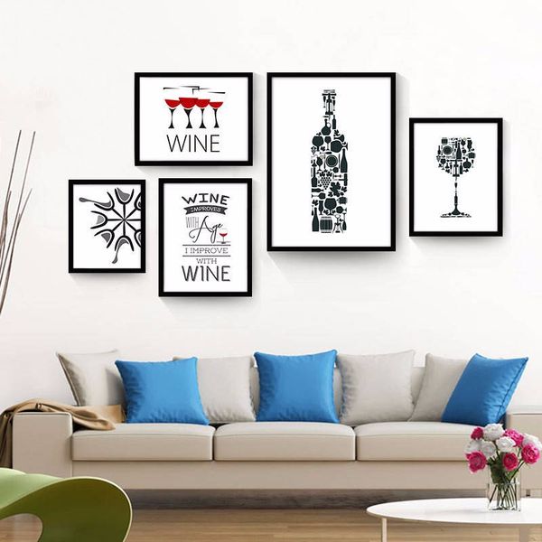 

paintings ruoguan minimalist wine quotes canvas painting abstract glass poster wall art pictures for bedroom decoracion no frame sh-249