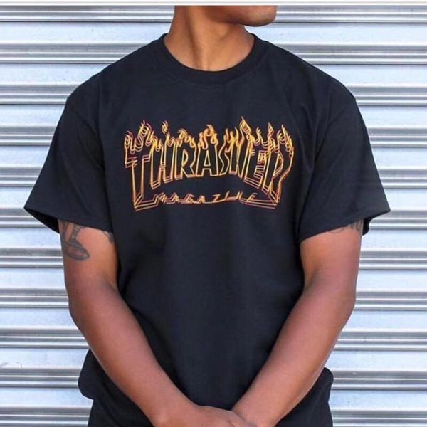 

20s / thrasherrichter мужского дизайнера футболка моды хлопок воздух retros т рубашка высокого качество горячего модный бренд золотых звезды, White;black