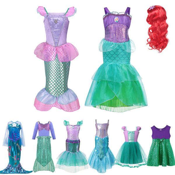 

vogueon girls princess ariel dress sequins little mermaid costume children fancy birthday party dress up outfit clothes for girl