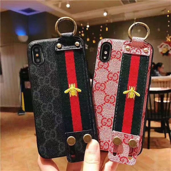 

Роскошный 3D Bee GG Кожаный Задний Чехол Вышитый Цветок Телефон Обложка Shell Алмазный