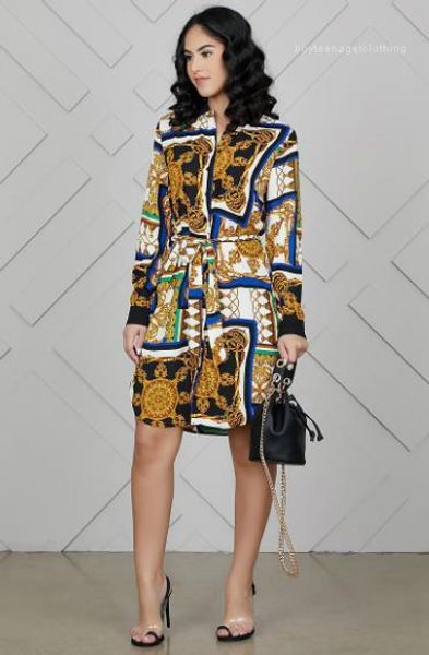 

принт платья роскошные формальные мини рубашки платья повседневные slim fit платья мода женская одежда женские дизайнерские пояса, Black;gray