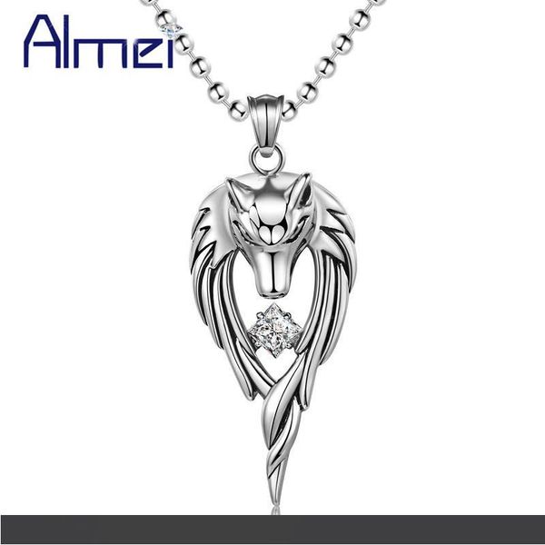 

алмеи 5% панк волк из нержавеющей стали ожерелье мужчины ювелирные изделия аниме necklacespendants мужской готический новый ювелирных издели, Silver