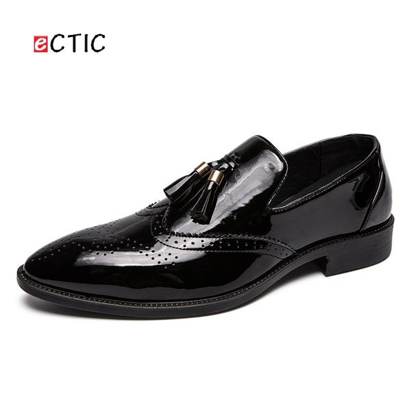 

ectic big size 38~47 style handsome classic italian light men penny loafer formal dress shoes wedding calcado hombre, Black