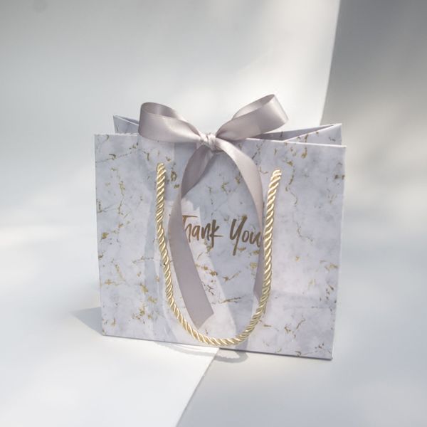 

2018 new marble gift bag wedding candy chocolate boxes high grade cookies bag women's gift bags send ribbon