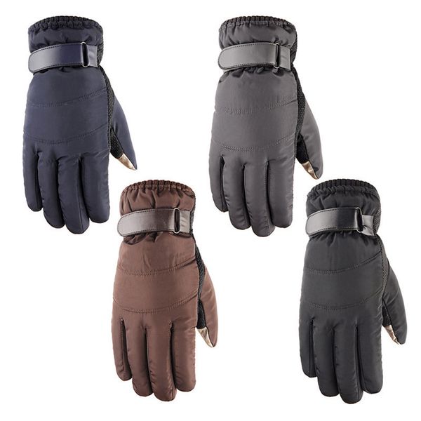 

1 pair men women windproof warm touch screen gloves winter outdoor sports full finger skiing snowboard bike riding cotton gloves