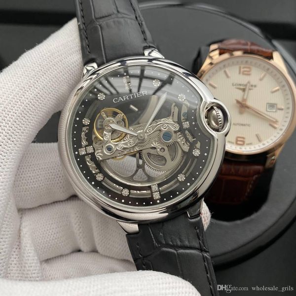 

new fashion luxury design men's mechanical watch luxury design watch fashion generous gift box mineral tempered glass23231, Slivery;brown