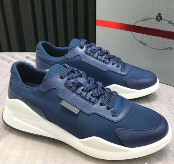 

2019 luxury designer mens shoes designer sneakers leather sports trainers brand color matching outdoor travel flat shoe platform sneaker p12, Black