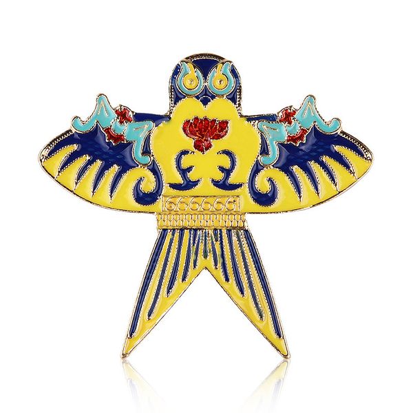 

nation wind kite swallow harrier kite enamel brooch joker men and women silk scarf buckle, Gray