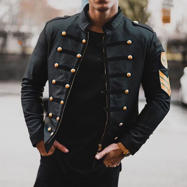 

pu leather jacket men autumn long sleeve black plus size 3xl zipper beading short jacket men's winter coat outwear windbreaker