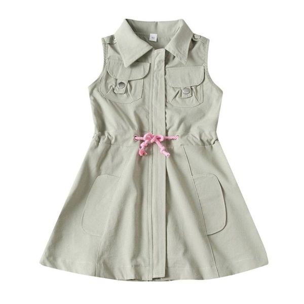 

summer casual girls solid color sleeveless zip dresses, Red;yellow