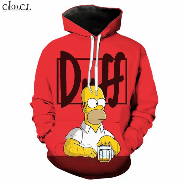 

2020 new style anime the simpsons hoodie men women homer j. simpson hooded pullovers 3d print fashion couples plus size coat, Black